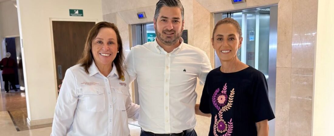 Daniel Cortina recibe a la presidenta Claudia Sheinbaum y a la gobernadora Rocío Nahle en Tuxpan — Unidad entre los tres niveles de gobierno, para continuar transformando al municipio.